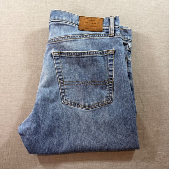 Lucky Brand Other - Lucky Brand 221 Straight Jeans Mens 36x32 Blue Good Medium Wash Denim